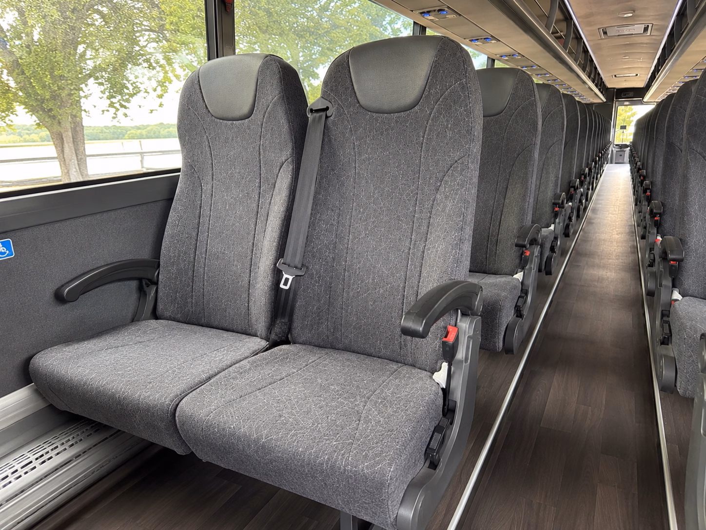 56 passenger charter bus interior