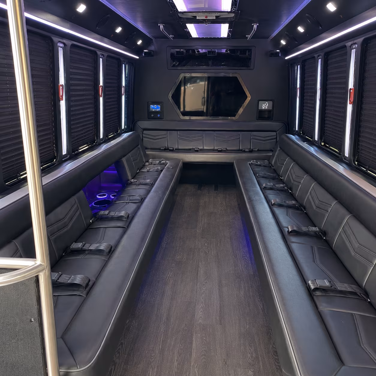 jurupa valley 18 passenger party bus interior